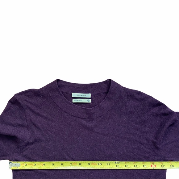 Artizia Babaton Plum Wool Linen Blend Tie Knot Front Asymmetrical Knit Sweater - Picture 8 of 8